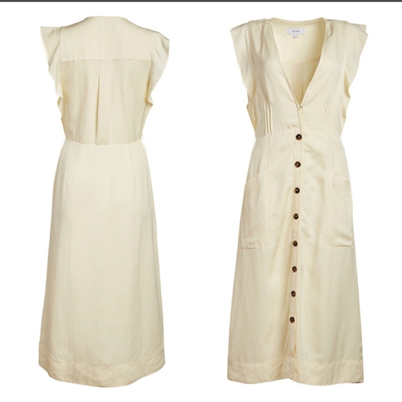 NWT REISS | Emma Linen Blend Midi Dress (no belt) - Picture 2 of 7